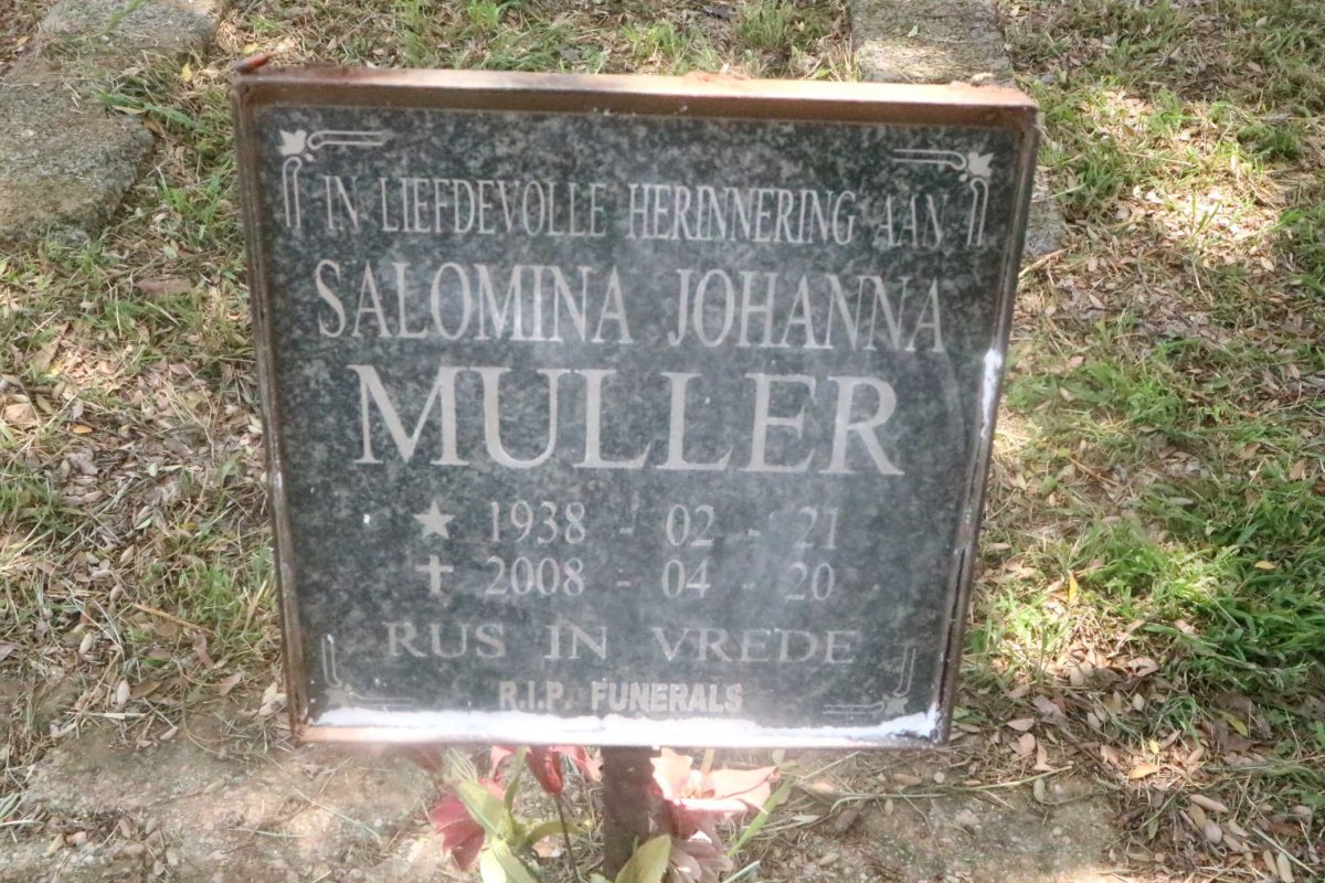 MULLER Salomina Johanna 1938-2008