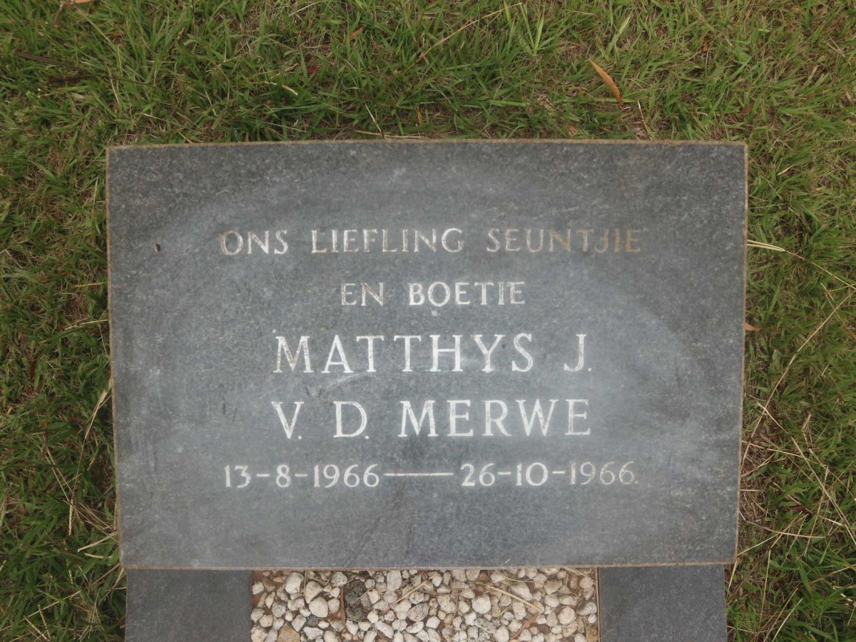 MERWE Matthys J., v.d. 1966-1966