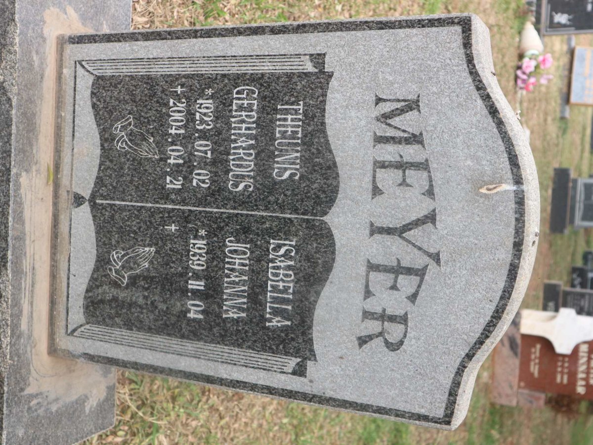 MEYER Theunis Gerhardus 1923-2004 &amp; Isabella Johanna 1939-