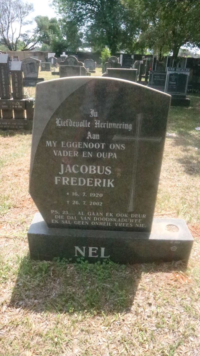 NEL Jacobus Frederik 1920-2002