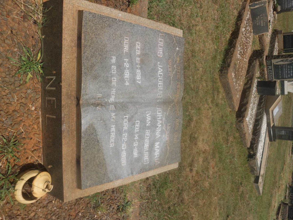NEL Louis Jacobus 1897-1964 &amp; Johanna Maria VAN RENSBURG 1911-1966