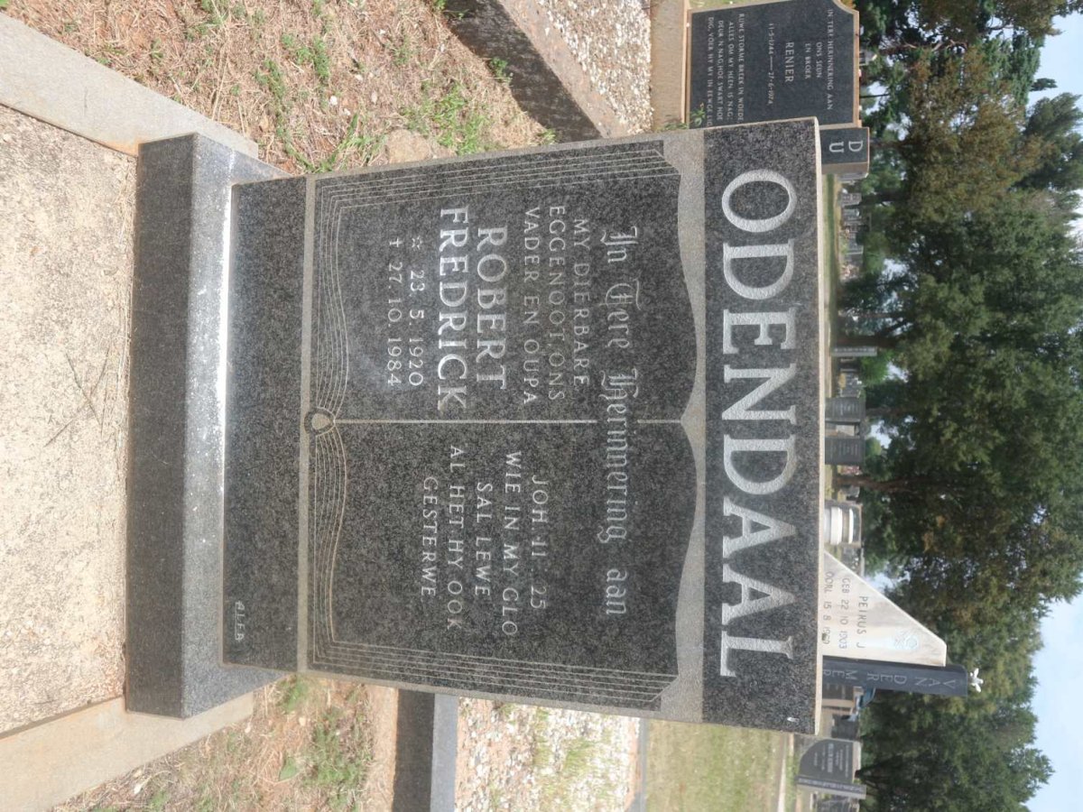 ODENDAAL Robert Fredrick 1920-1984