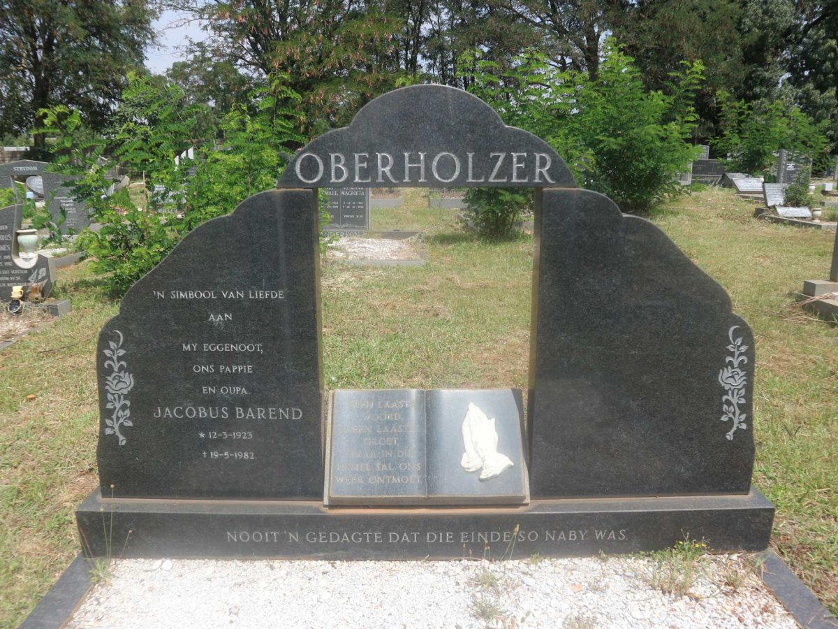 OBERHOLZER Jacobus Barend 1923-1982