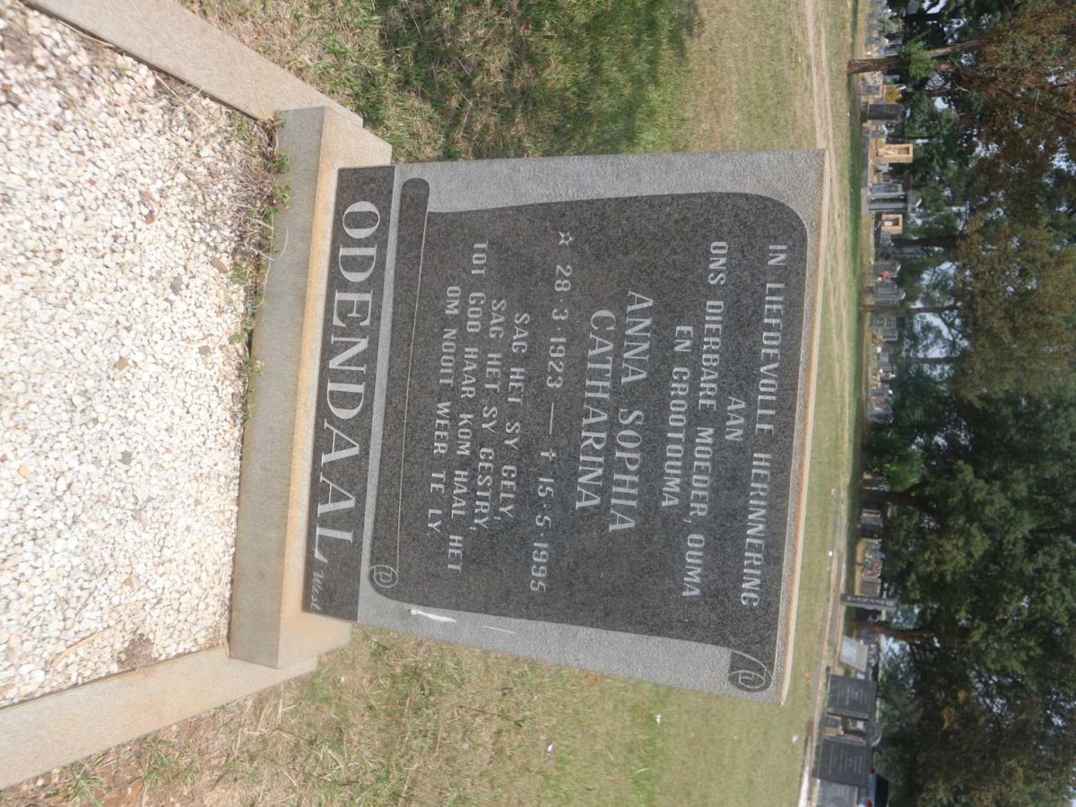 ODENDAAL Anna Sophia Catharina 1923-1995