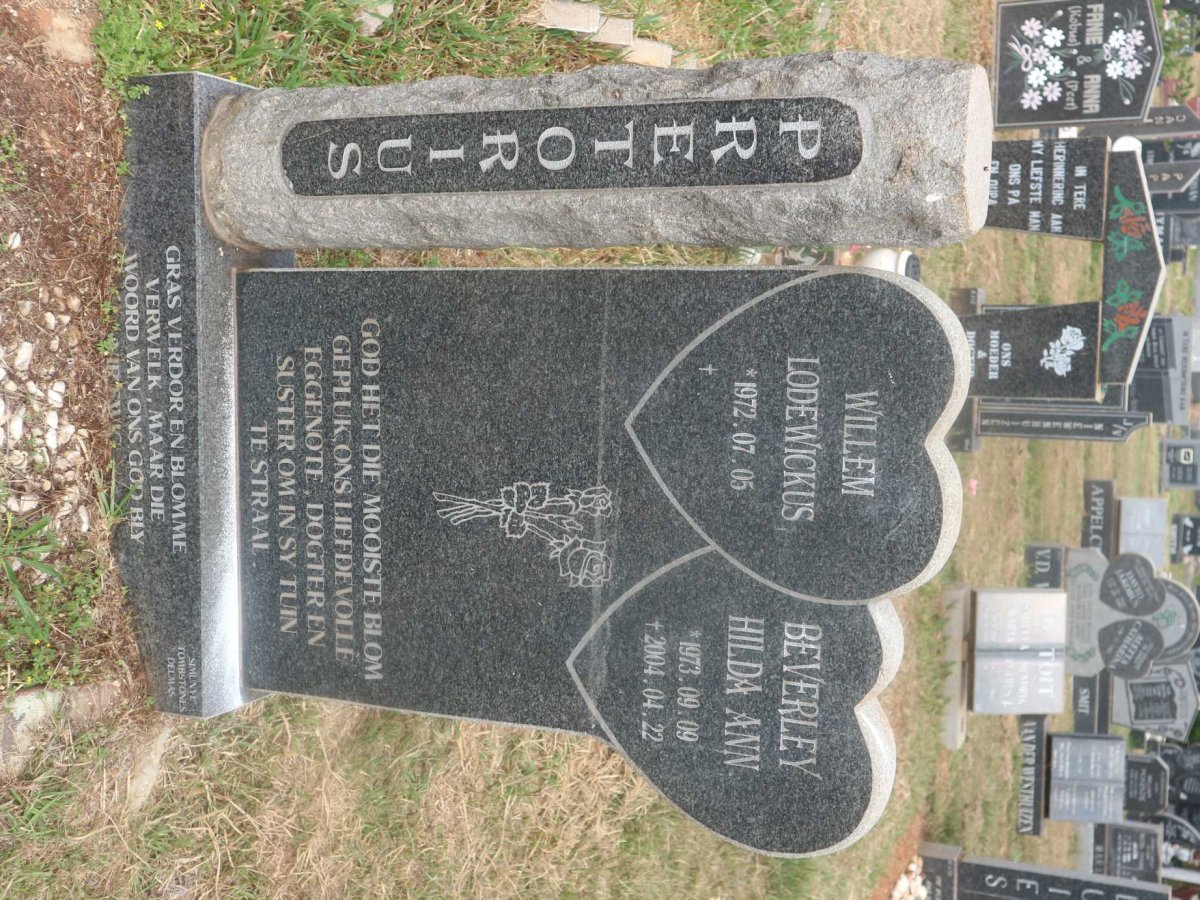 PRETORIUS Willem Lodewickus 1972- &amp; Beverley Hilda Ann 1973-2004