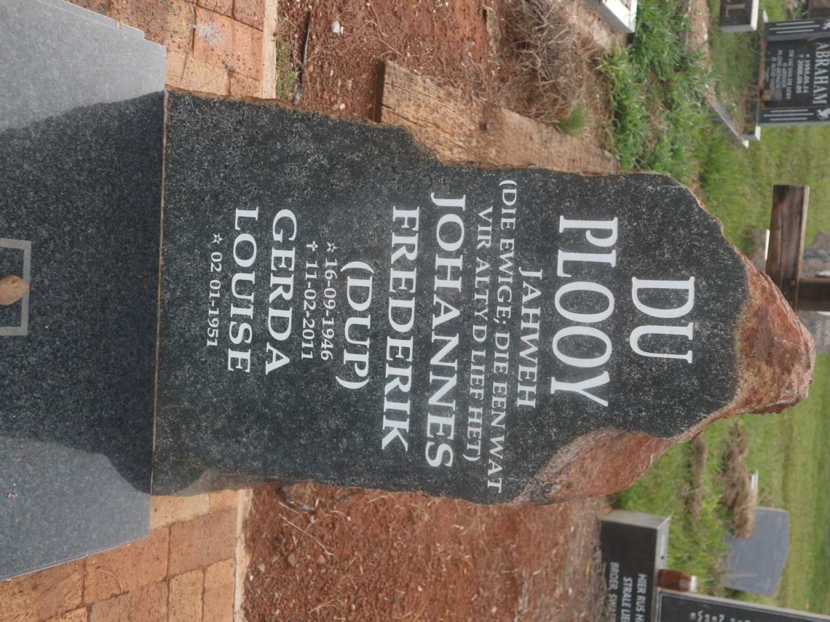 PLOOY Johannes Frederik, du 1946-2011 &amp; Gerda Louise 1951-