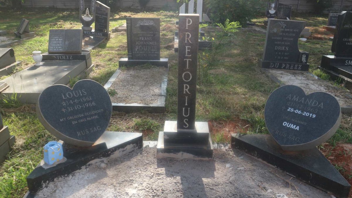 PRETORIUS Louis 1961-1986 &amp; Amanda 1963-2019
