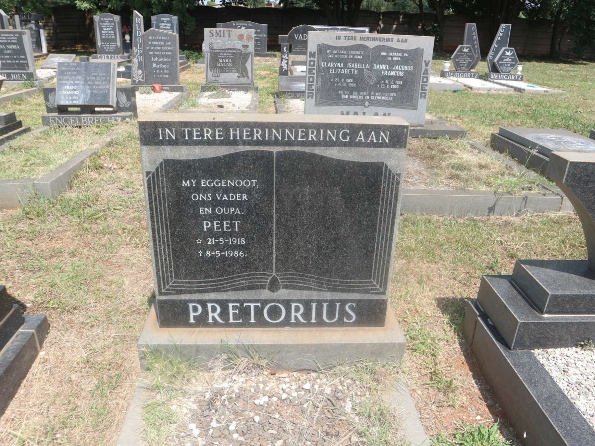 PRETORIUS Peet 1918-1986