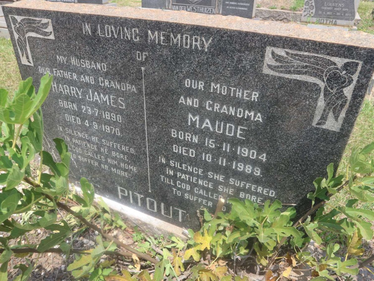 PITOUT Harry James 1890-1970 &amp; Maude 1904-1989