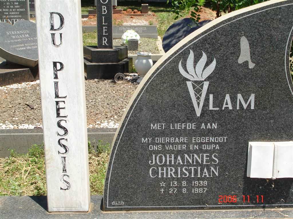PLESSIS Johannes Christian, du 1939-1987