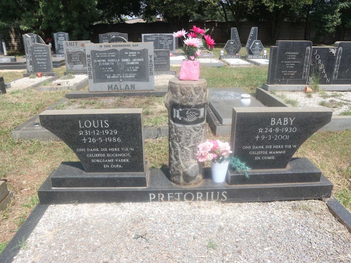 PRETORIUS Louis 1929-1986 &amp; Baby 1930-2001