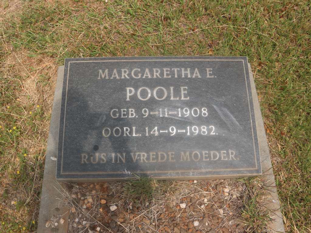 POOLE Margaretha E. 1908-1982