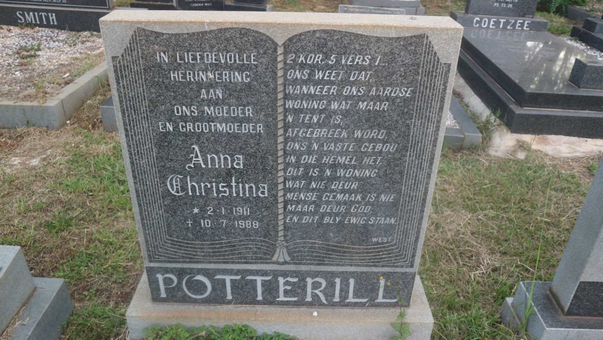 POTTERILL Anna Christina 1911-1988