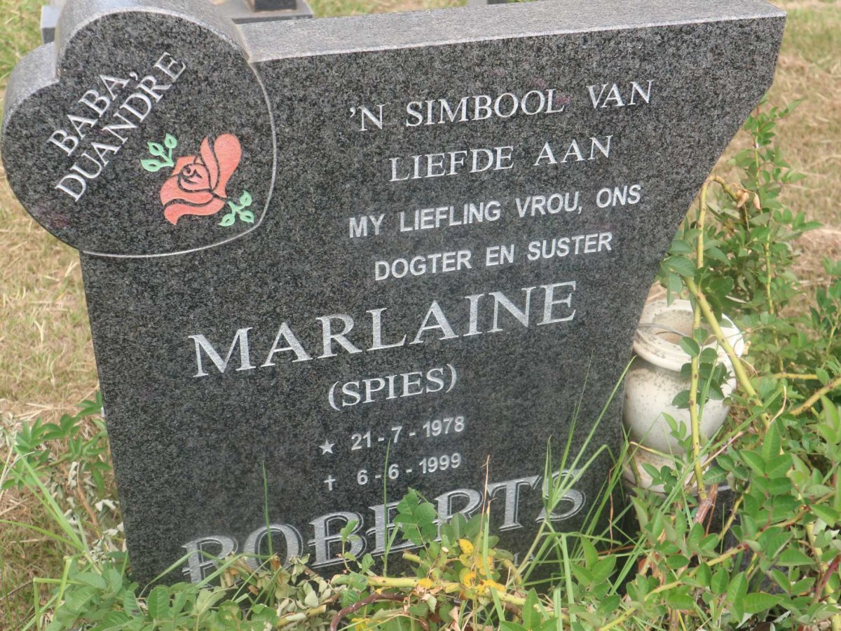 ROBERTS Marlaine nee SPIES 1978-1999 :: ROBERTS Duandre