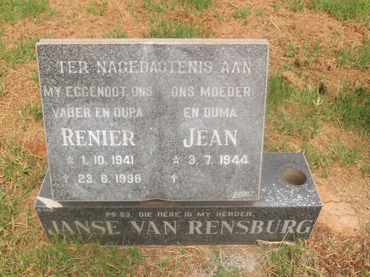 RENSBURG Renier, Janse van 1941-1998 &amp; Jean 1944-