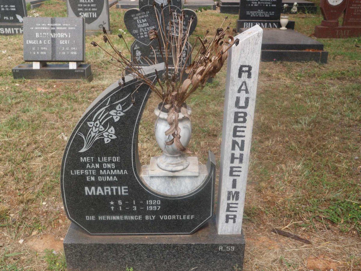 RAUBENHEIMER Martie 1920-1997