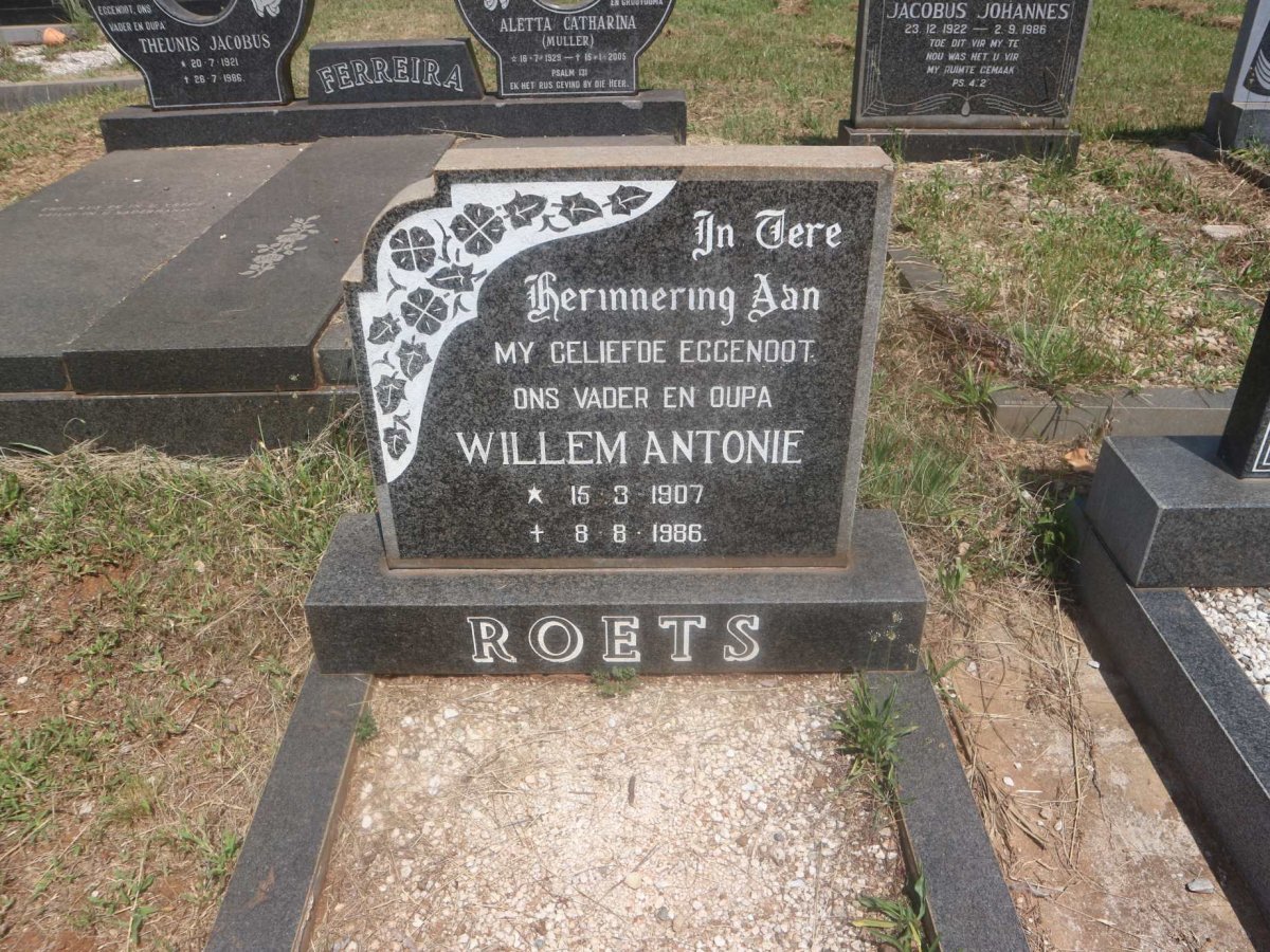 ROETS Willem Antonie 1907-1986