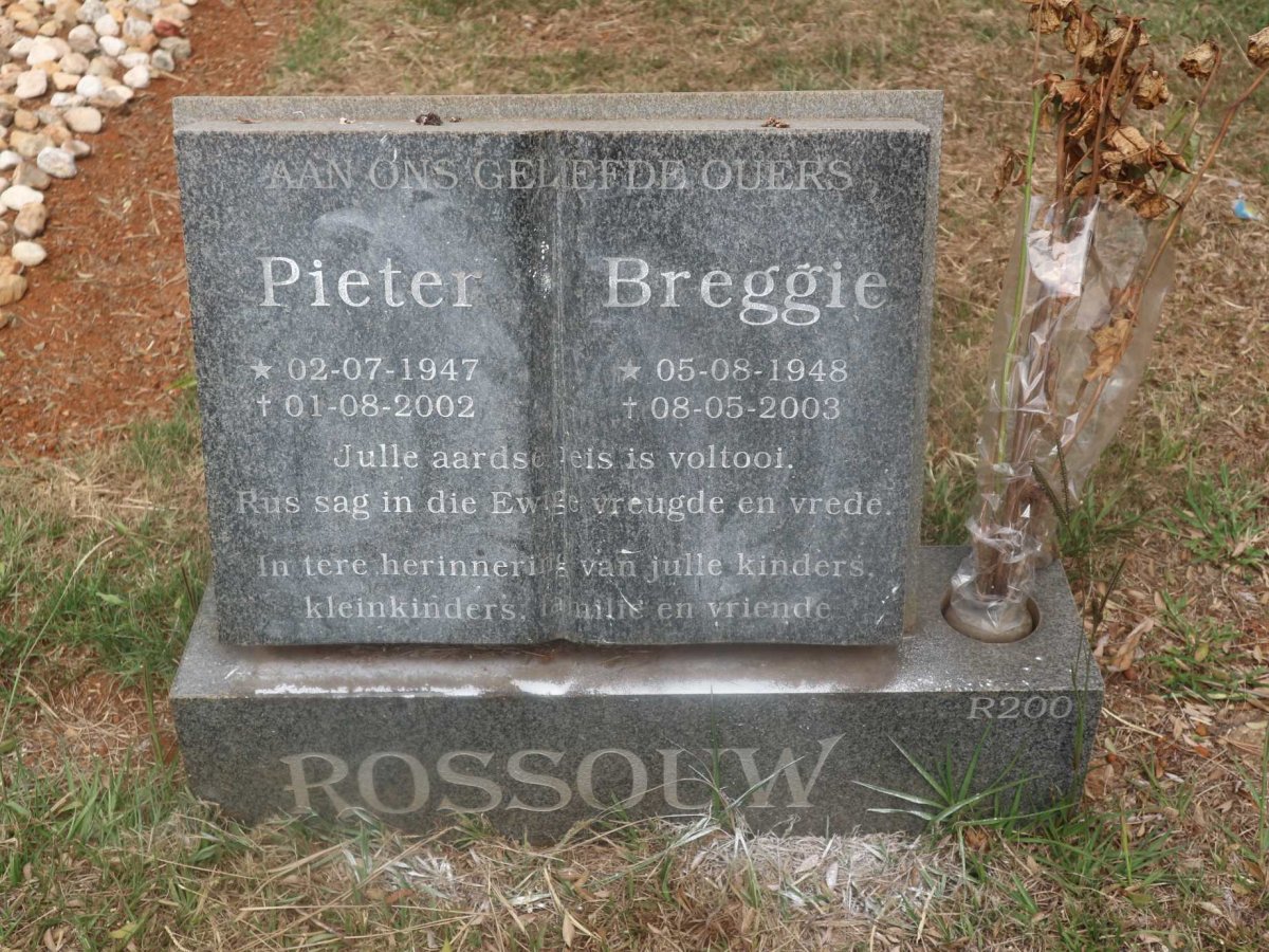 ROSSOUW Pieter 1947-2002 &amp; Breggie 1948-2003