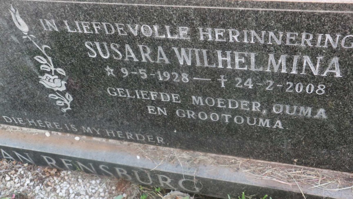 RENSBURG Susara Wilhelmina, van 1928-2008