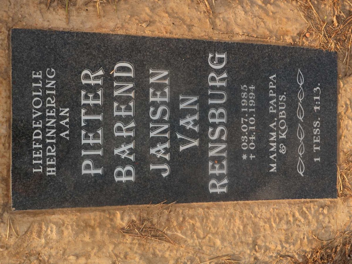 RENSBURG Pieter Barend, Jansen van 1985-1994