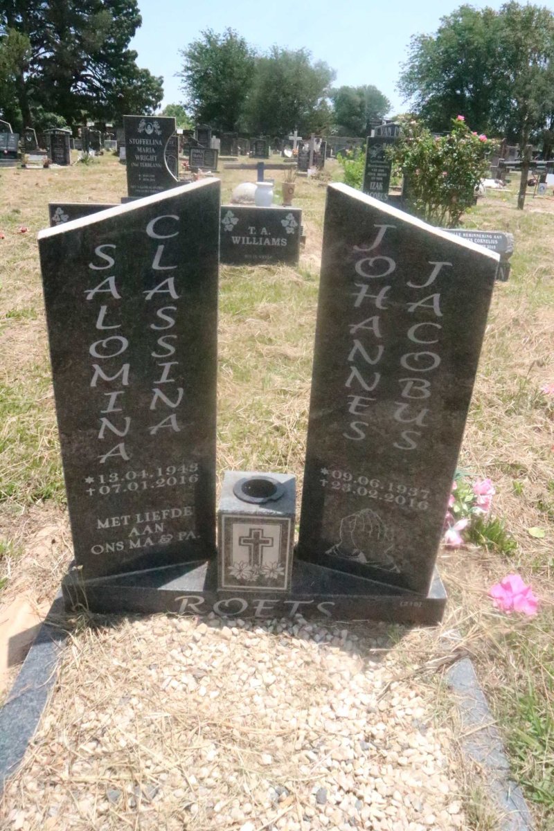 ROETS Johannes Jacobus 1937-2016 &amp; Salomina Classina 1943-2016