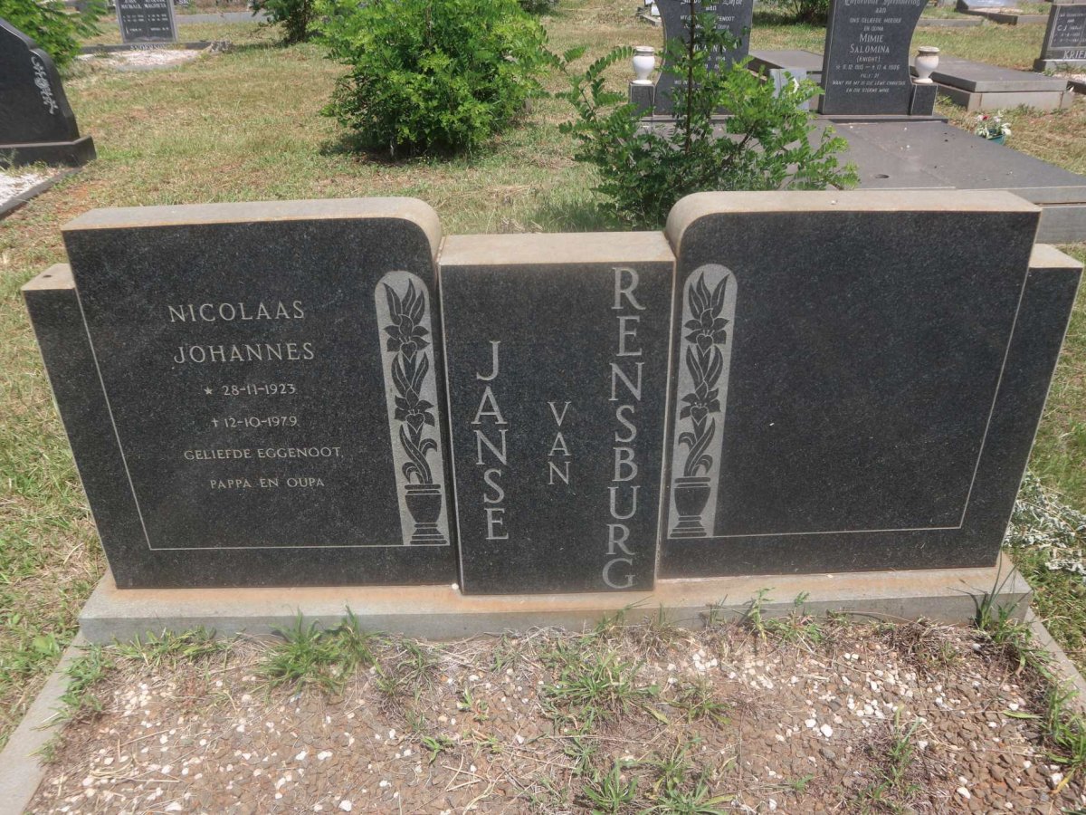 RENSBURG Nicolaas Johannes, Janse van 1923-1979