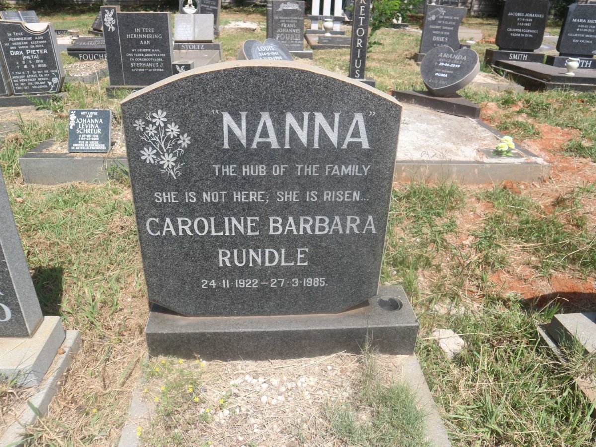 RUNDLE Caroline Barbara 1922-1985