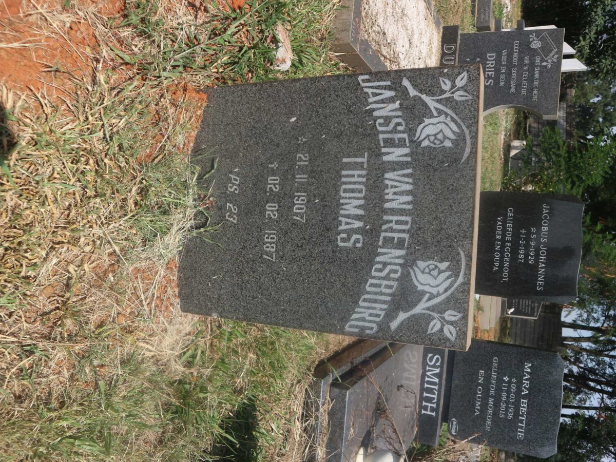 RENSBURG Thomas, Jansen van 1907-1987