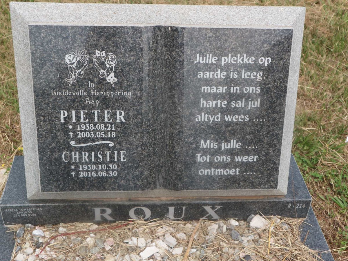 ROUX Pieter 1938-2003 &amp; Christie 1930-2016