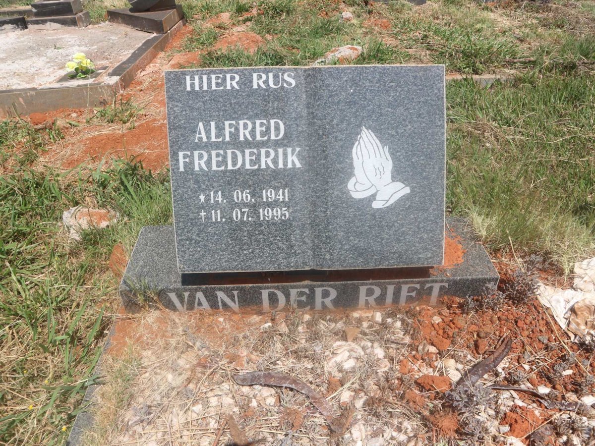 RIET Alfred Frederik, van der 1941-1995