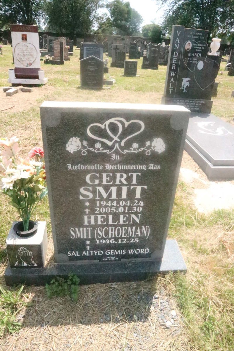 SMIT Gert 1944-2005 &amp; Helen SCHOEMAN 1946-