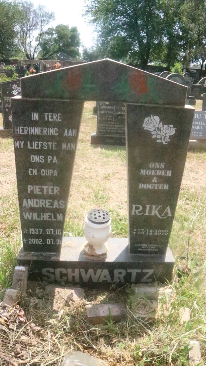SCHWARTZ Pieter Andreas Wilhelm 1937-2002 :: SCHWARTZ Rika 1960-2010