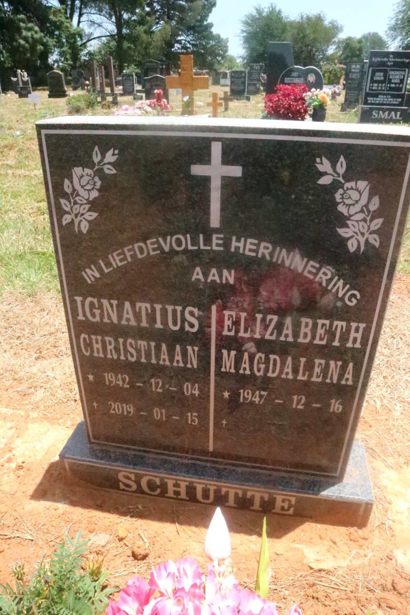 SCHUTTE Ignatius Christiaan 1942-2019 and Elizabeth Magdalena 1947-