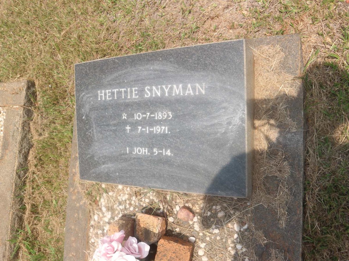 SNYMAN Hettie 1893-1971