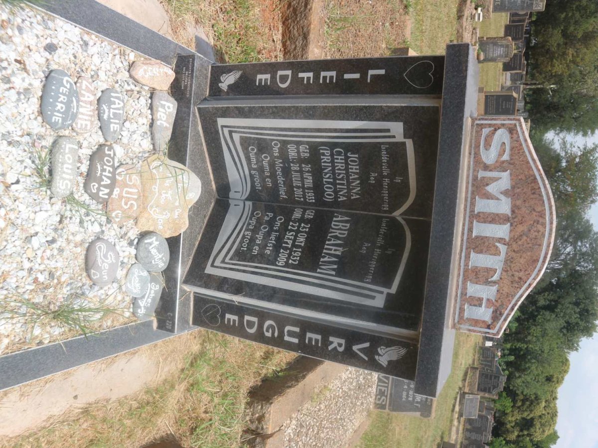 SMITH Abraham 1932-2009 &amp; Johanna Christina PRINSLOO 1933-2017