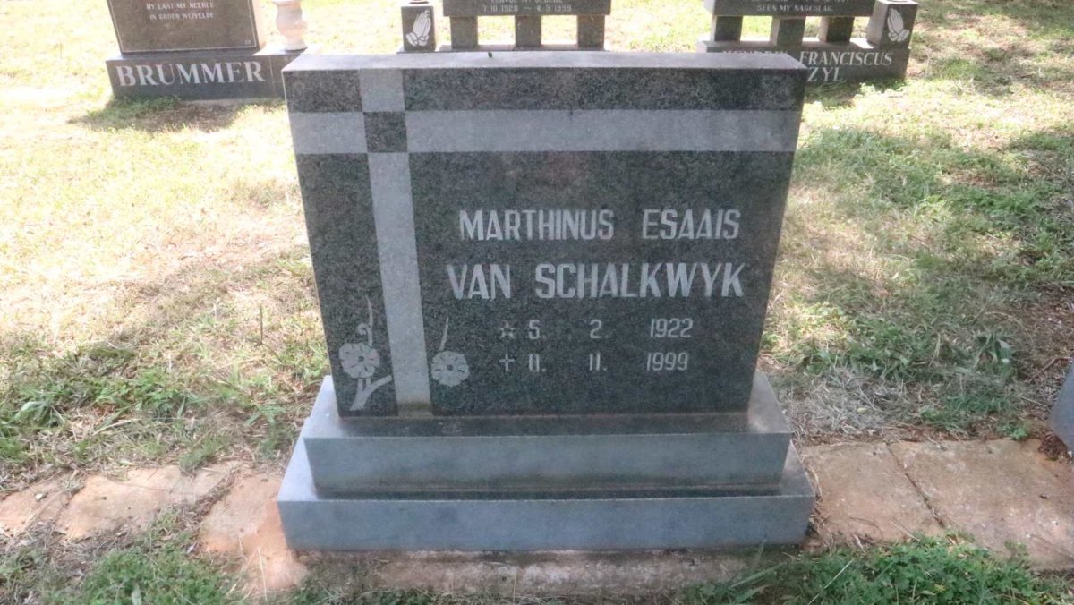 SCHALKWYK Marthinus Esaais, van 1922-1999