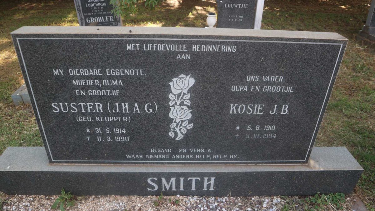 SMITH Kosie J.B. 1910-1994 &amp; J.H.A.G. KLOPPER 1914-1990
