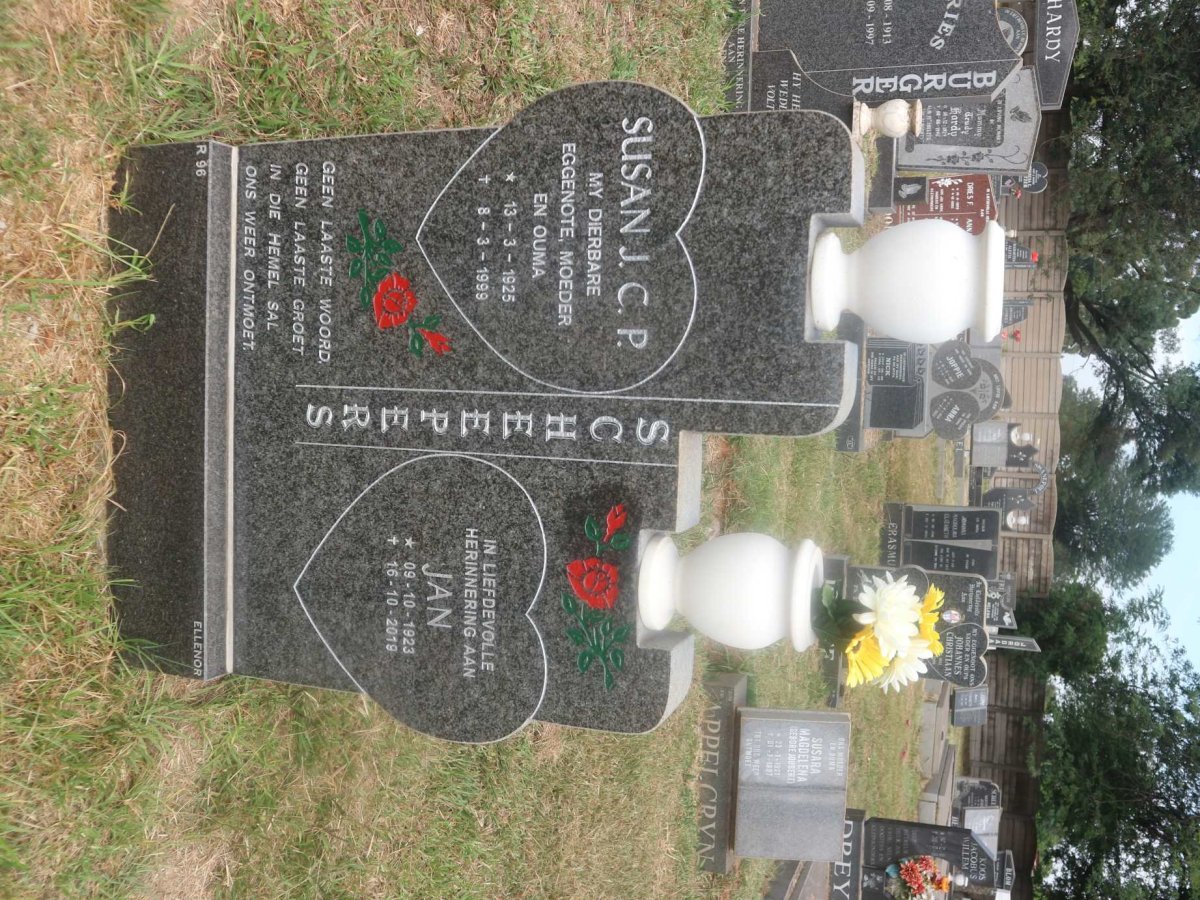 SCHEEPERS Jan 1923-2019 &amp; Susan J.C.P. 1925-1999