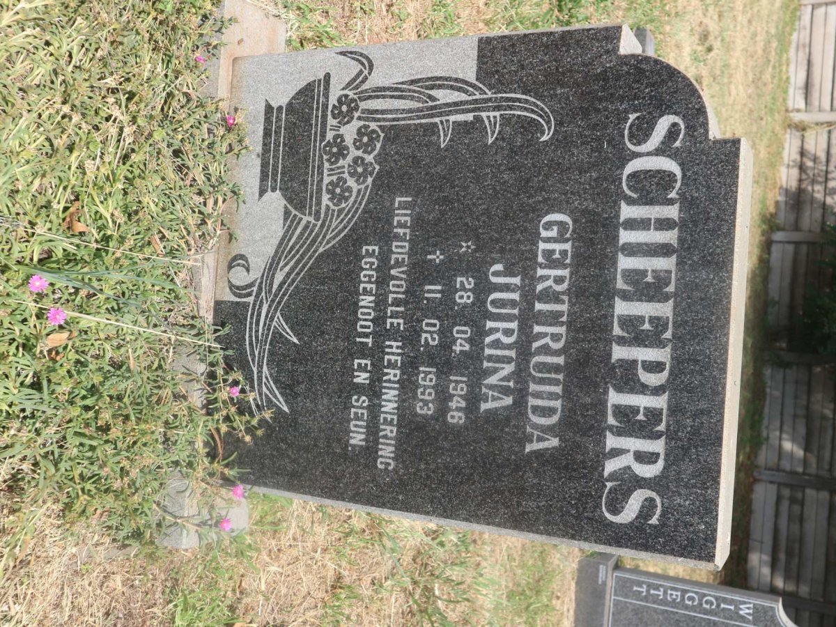 SCHEEPERS Gertruida Jurina 1946-1993