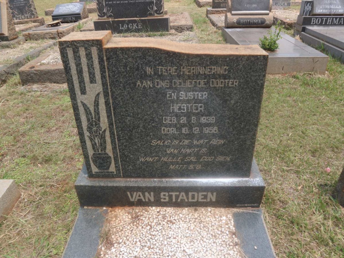 STADEN Hester, van 1939-1956