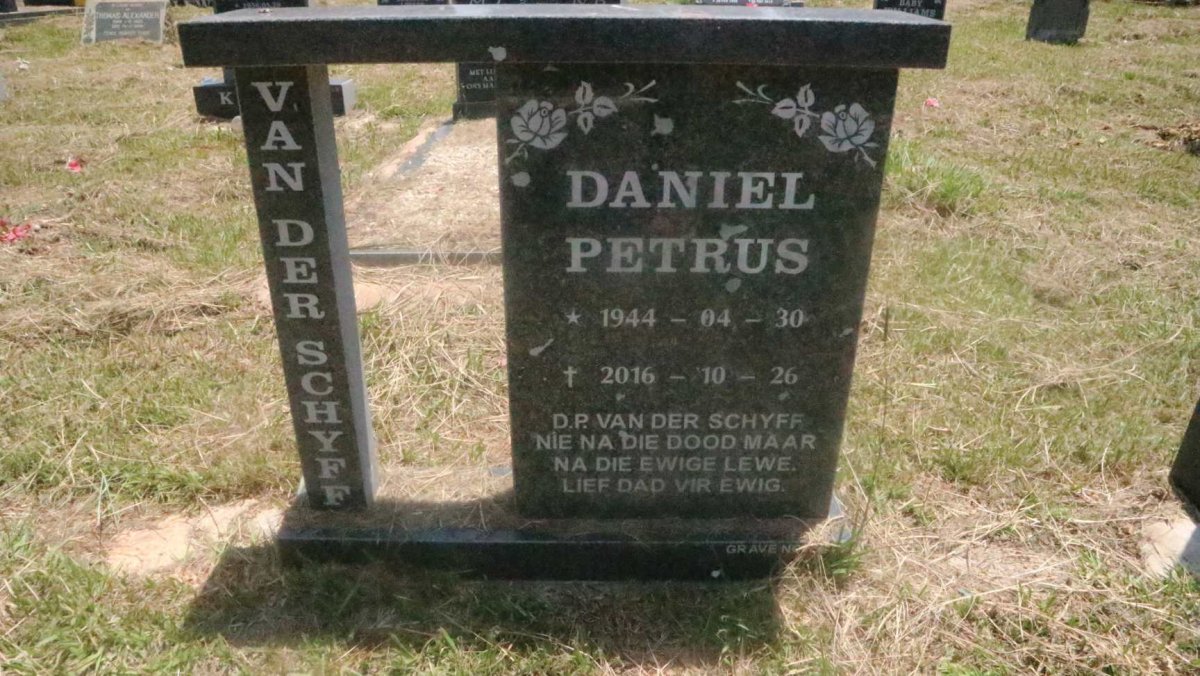 SCHYFF Daniel Petrus, van der 1944-2016