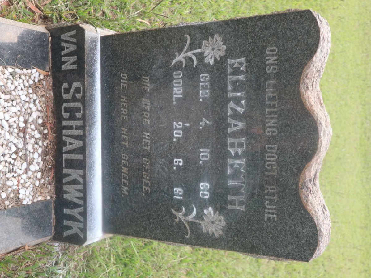 SCHALKWYK Elizabeth, van 1960-1961
