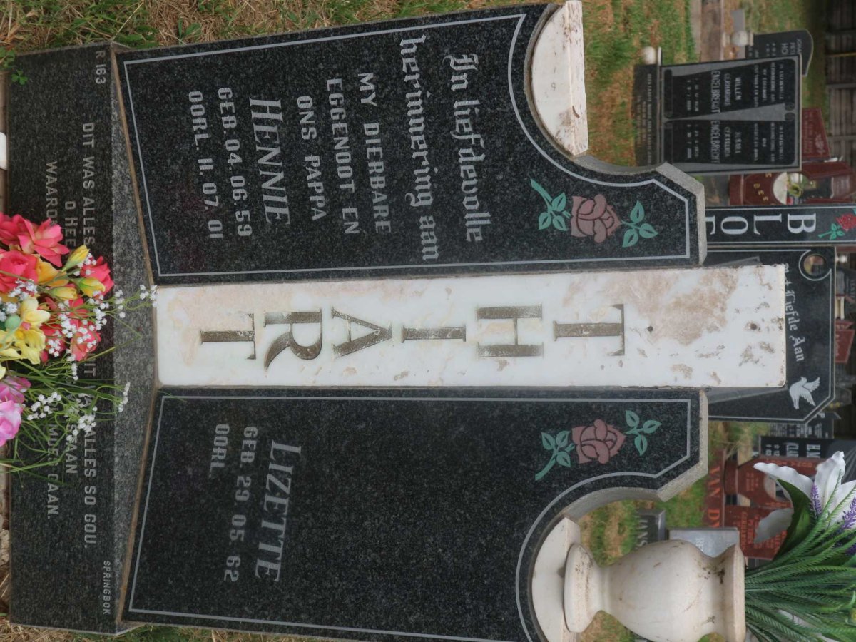 THIART Hennie 1959-2001 &amp; Lizette 1962-