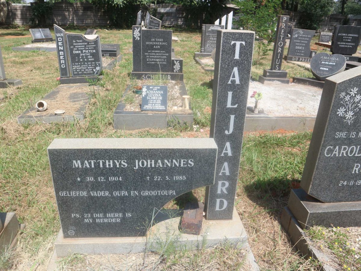 TALJAARD Matthys Johannes 1904-1985