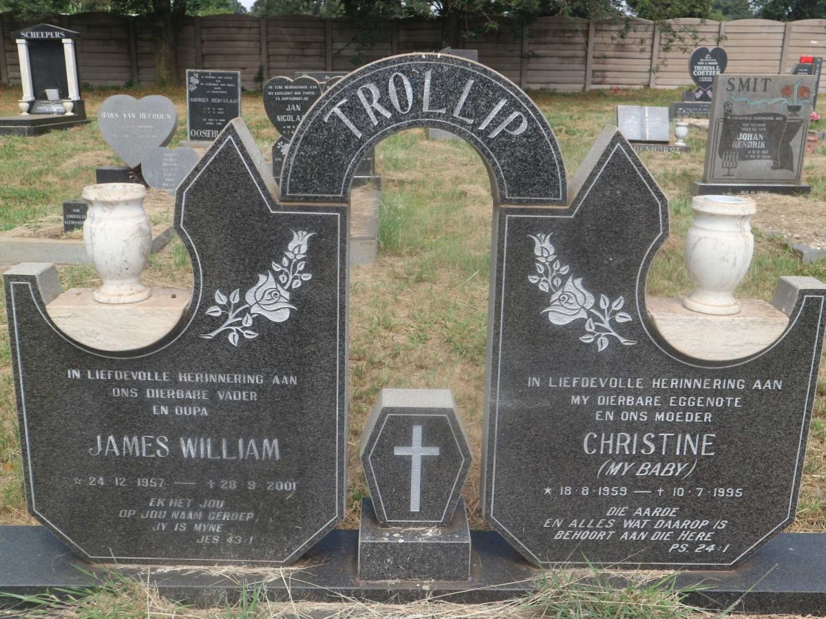 TROLLIP James William 1957-2001 &amp; Christine 1959-1995