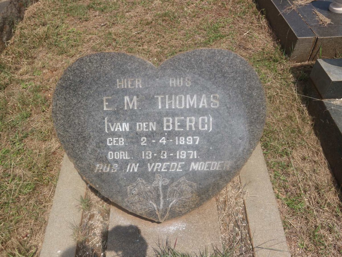 THOMAS E.M. nee VAN DEN BERG 1897-1971