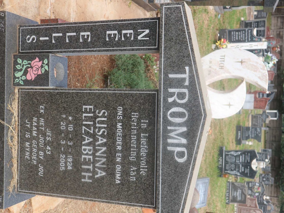 TROMP Susanna Elizabeth nee ELLIS 1924-2005