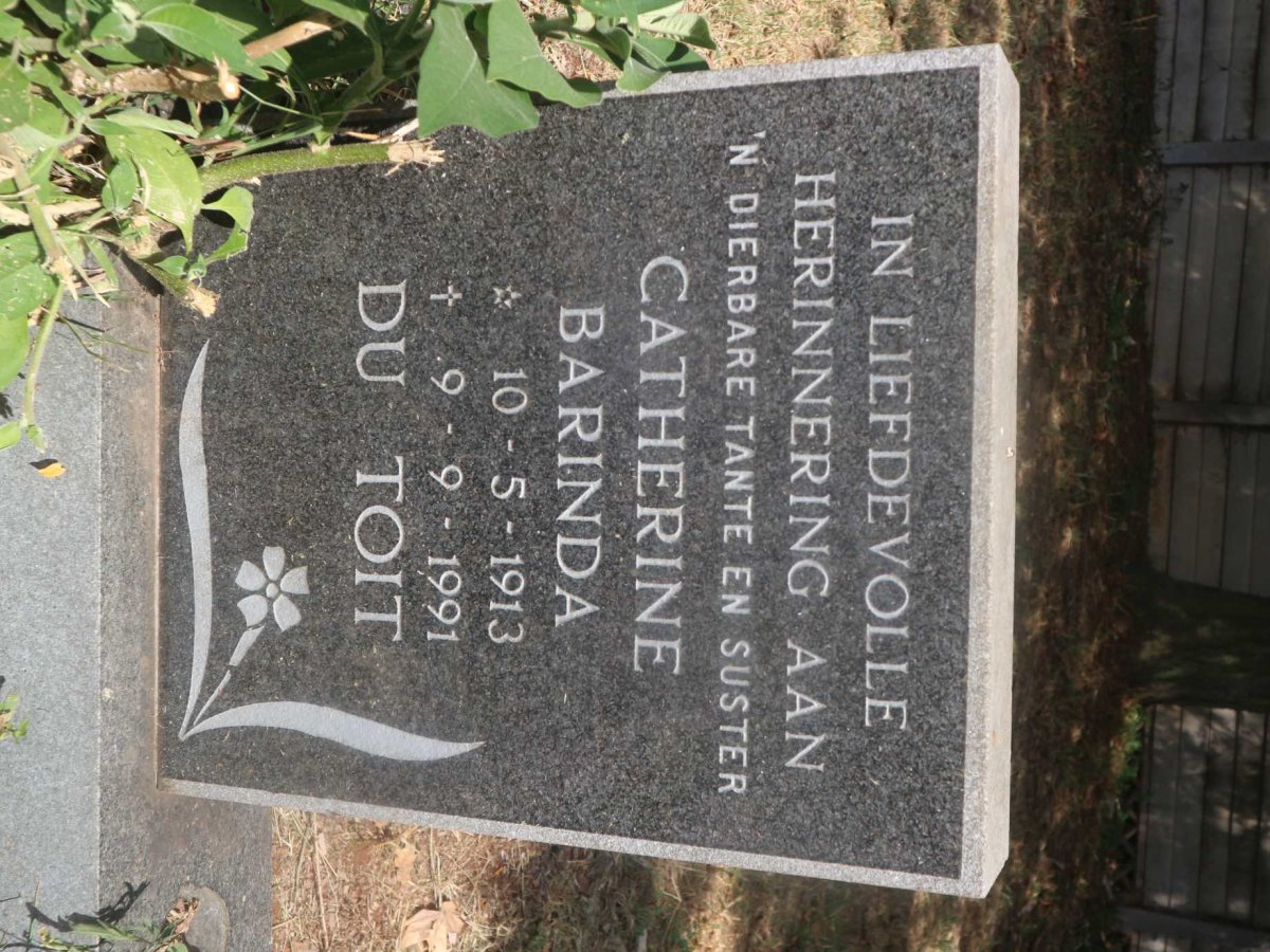 TOIT Catherine Barinda, du 1913-1991