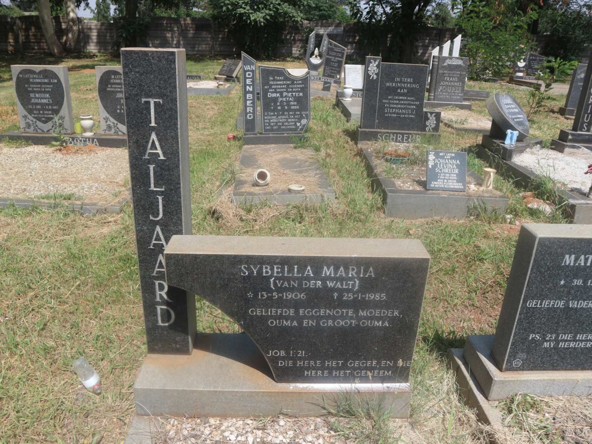 TALJAARD Sybella Maria nee VAN DER WALT 1906-1985