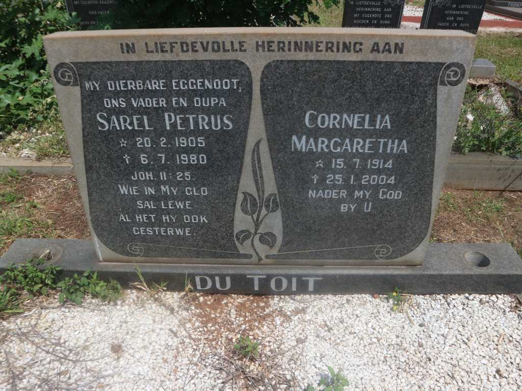 TOIT Sarel Petrus, du 1905-1980 &amp; Cornelia Margaretha 1914-2004